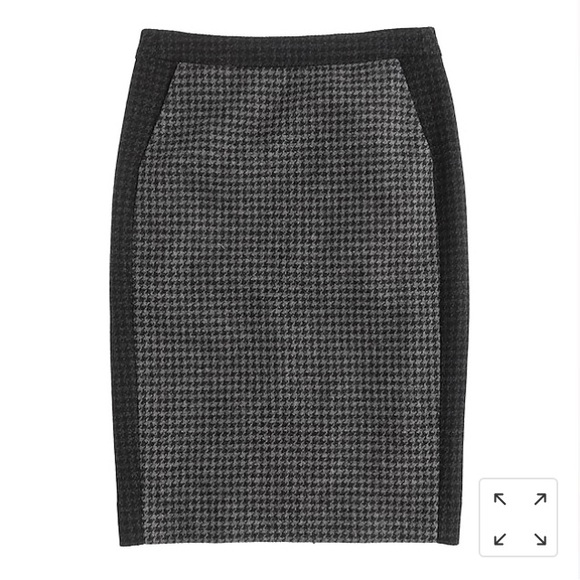 J.Crew No. 2 Pencil Skirt Color Block Houndstooth - Picture 1 of 8
